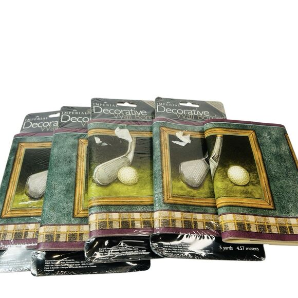 Vintage Imperial Golf Clubs Wallpaper Border Lot of 5 Packages 25 Yards Total - Picture 1 of 7